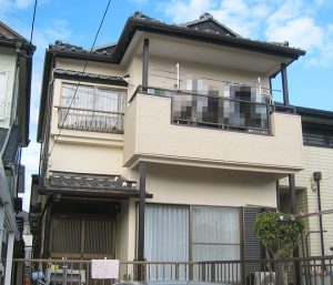 春日井市Ｎ様邸、塗装工事完了の外観全景写真