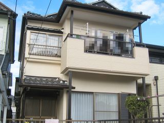 春日井市Ｎ様邸、塗装工事完了の外観全景写真