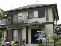 稲沢市Ｍ様邸、外壁屋根の塗替え工事前の全景写真