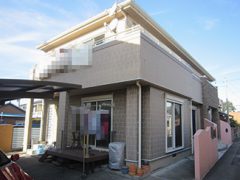 春日井市Ｍ様邸、意匠壁のUVプロテクトクリヤー塗装前の全景写真
