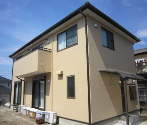 春日井市Ｔ様邸、外壁塗装工事、施工後全景写真