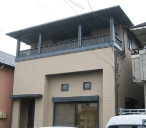 春日井市S様邸、外壁屋根塗装工事施工後全景写真