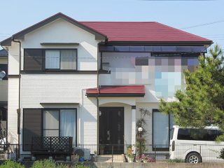 愛知県安城市Ｔ様、外壁屋根塗替え工事、施工前全景画像