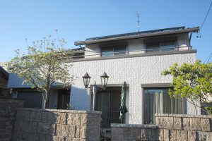 羽島郡Ｕ様邸、外壁屋根塗装工事、施工後の全景写真