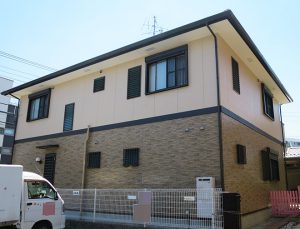 春日井市Ｍ様邸、外壁塗装工事、施工後全景写真