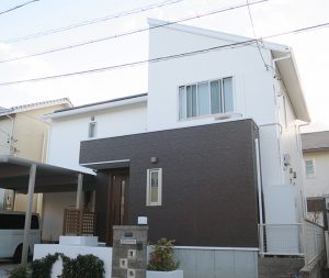幸田町Ｋ様邸、外壁屋根塗装工事、施工後、外観写真