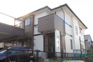 春日井市Ｋ様邸、外壁屋根塗装工事、施工後、外観写真
