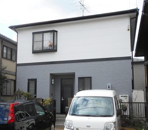 春日井市Ｓ様邸、外壁屋根塗替え工事、施工後、全景画像