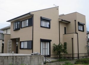 春日井市Ａ様邸、外壁屋根塗替え工事、施工後、全景画像