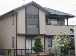 春日井市Ｋ様邸、外壁塗替え工事、施工後、全景画像