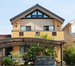 春日井市Ｎ様邸、外壁塗替え工事、施工後、全景画像