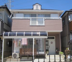 春日井市Ｈ様邸、外壁屋根塗替え工事、施工後、全景画像